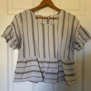 Paper Crane, boho ruffle crop top.